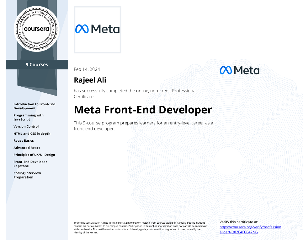 Meta Front-End Developer